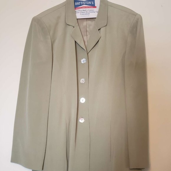 Vintage Rena Rowan Sage Suit Jacket and Skirt - Picture 1 of 7